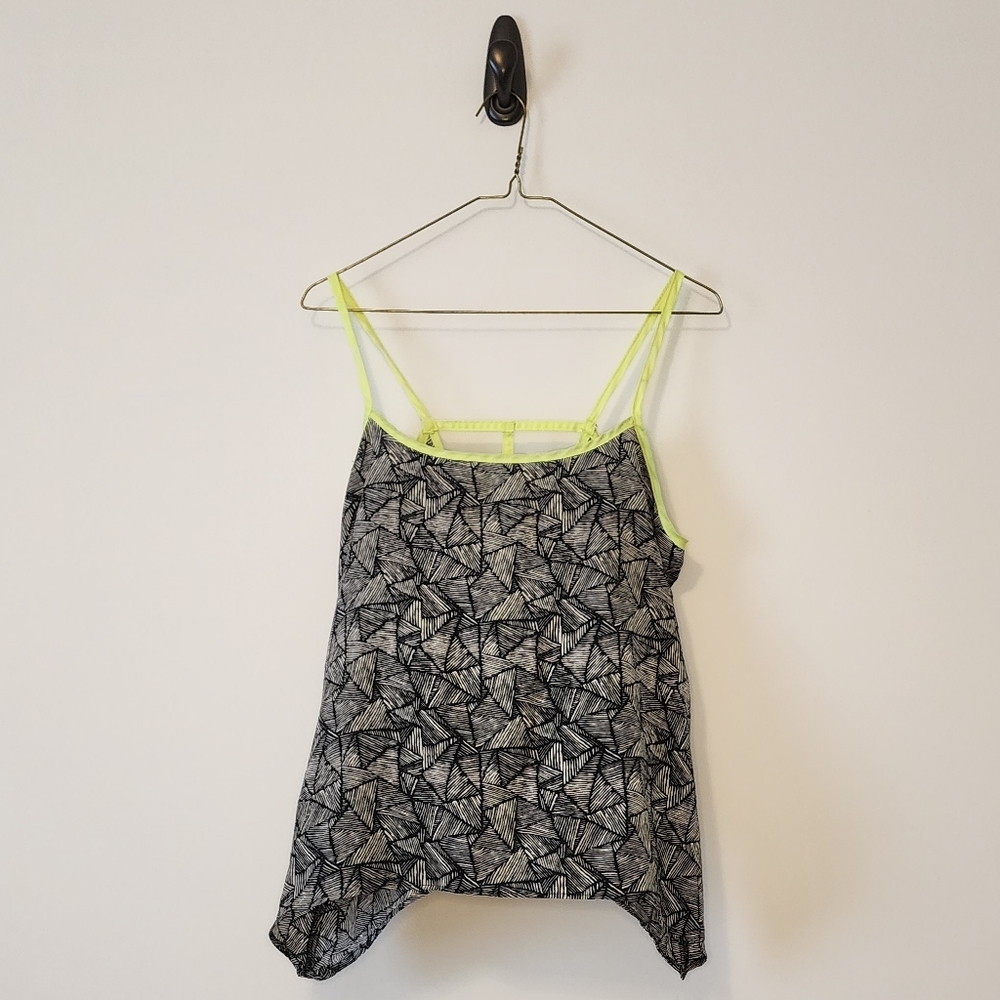 Vintage Havana est 1954 Asymetrical Tank Top Large Lime Green